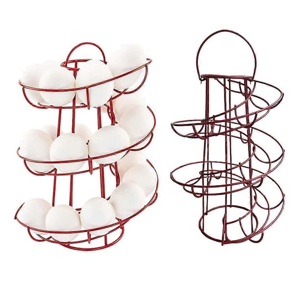 2x Modern 24 Ägg Spiral Ägg Skelter Hållare Rullställ Organizer Förvaring