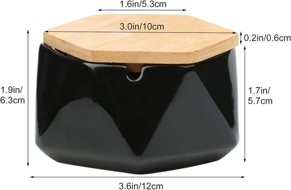 Keramisk askkopp, vindskyddad geometrisk keramisk askkopp, för utomhusbruk, hem, kontor