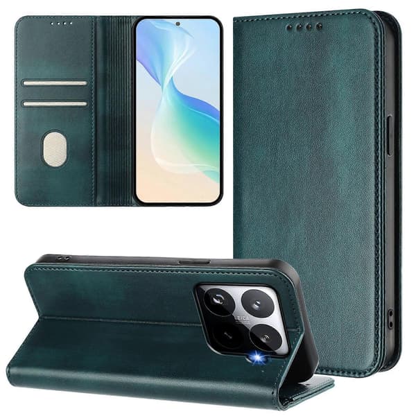 Pung Etui til Xiaomi 15T Pro Retro Tekstur Læder Telefon Cover