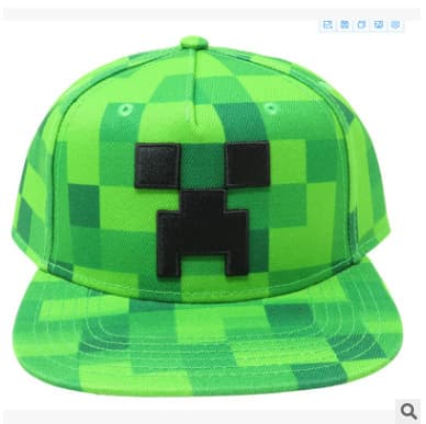 Minecraft Snapback Baseballkeps för Män & Kvinnor i Bomull, Andningsbar Solhatt
