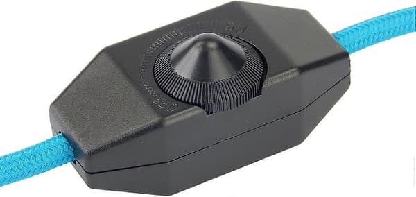 1-60W LED Dimmer Dimmable (Rotary Dimmer) LED Dimmable, On/Off, 220-230V, CE In-Line Switch, Black