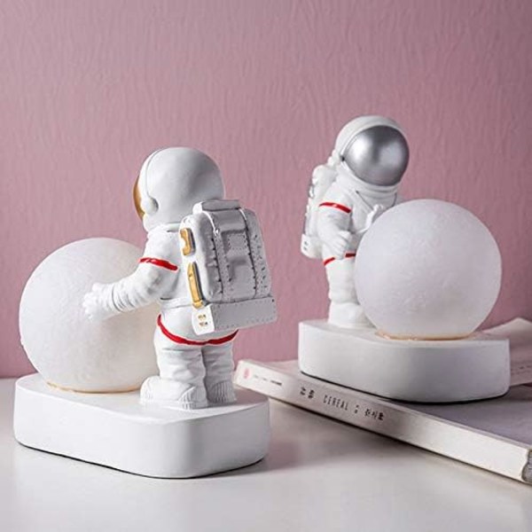 Astronaut Rymdman Måne Nattljus Sovrum Sängbord Kreativ Dekorativ Skrivbordslampa Barn Baby Ch
