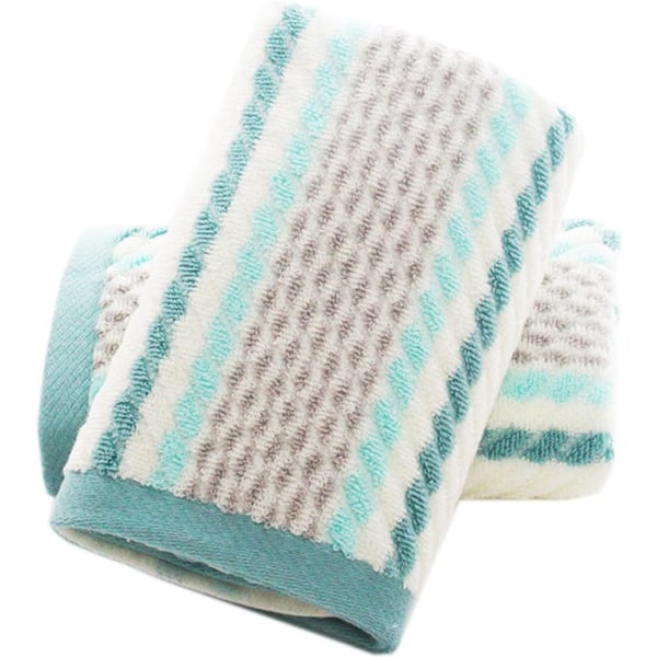 Handdukar Set om 2 Randiga Mönster 100% Bomull Super Mjukt Hög Absorberande Handduk för Badrum