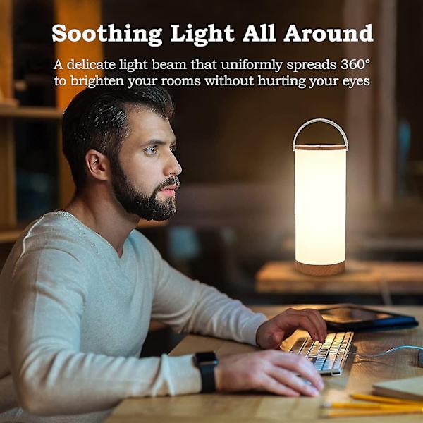 Bordslampa, LED-bordslampa för hem och utomhus, touch-känslig