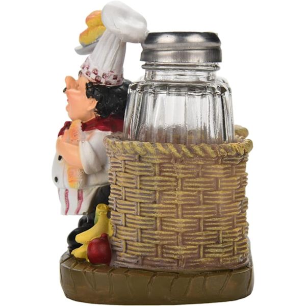 Kock Salt och Peppar Shakers Set, Salt Peppar Shaker Kock Dekorativ Staty Kryddorganisatör