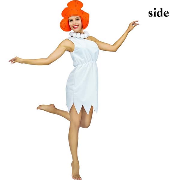 Hvit huleboer-cosplaykostyme for kvinner til Halloween-fest og rollespill DD116