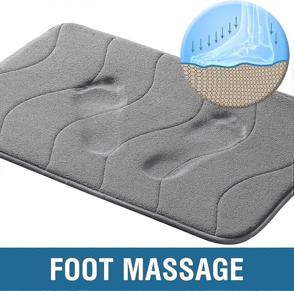 Badrumsmatta i Memory Foam, Halkfri Badrumsmatta i Sammet, Tjock So...