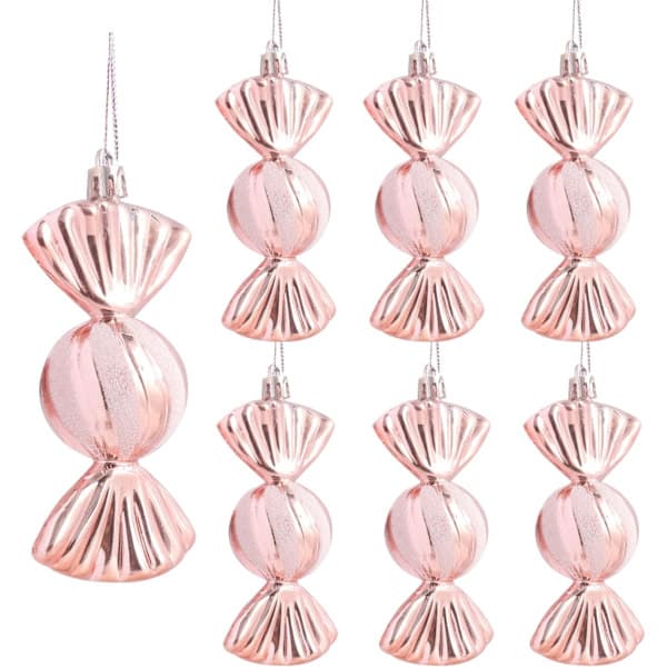 Roséguldfärgade julkulor, 12 cm, 24 stycken