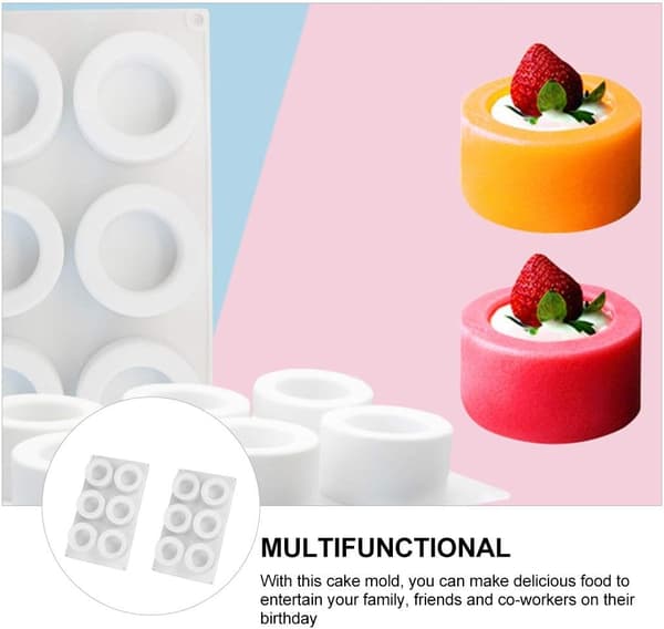 Set med 6 ihåliga kakformar Diy kakform 3D silikonform för pudding chokladmousse