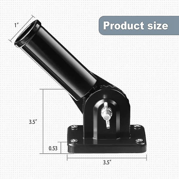 Flaggstangholder Feste Justerbar Flaggstang Stangfeste Multi-Posisjon Flaggstang Mo Black