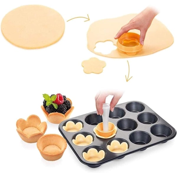 Runda tårtformar, bakverk tamper tårtform set, DIY cupcake muffins bakverk verktyg, kreativ tårta