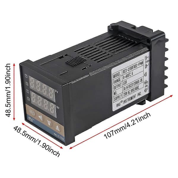 PID-Temperaturregulator -C100 Termostat Kit Högspänning 100ACV till 240ACV+SSR Relä 40DA+ K Pro