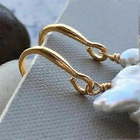 Barocka pärlörhängen, stor, fyllig stil, solid silverkrok, 22-28 mm