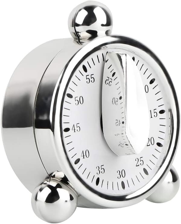 Kökets mekaniska timer, 60 minuter, kockens matlagningstimer med högt alarm, nedräkningstimer
