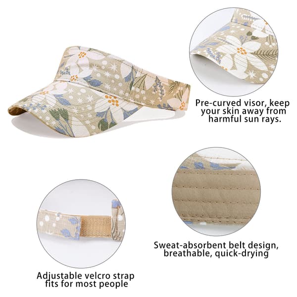 Women's Sun Visor - Summer Adjustable Sun Visor Hat, Golf Sun Visor Ladies Sun Visor Hat Ponytail Baseball Cap Printed Tennis Running Sun Visor Cap