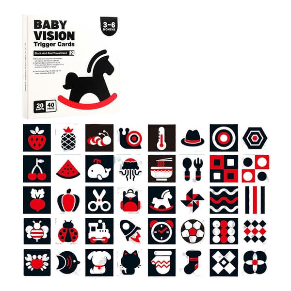 Baby Visual Stimulation Card Black White Visual Stimulation High Contrast Baby Flashcard Black White Card Newborn SET 4 SET 2