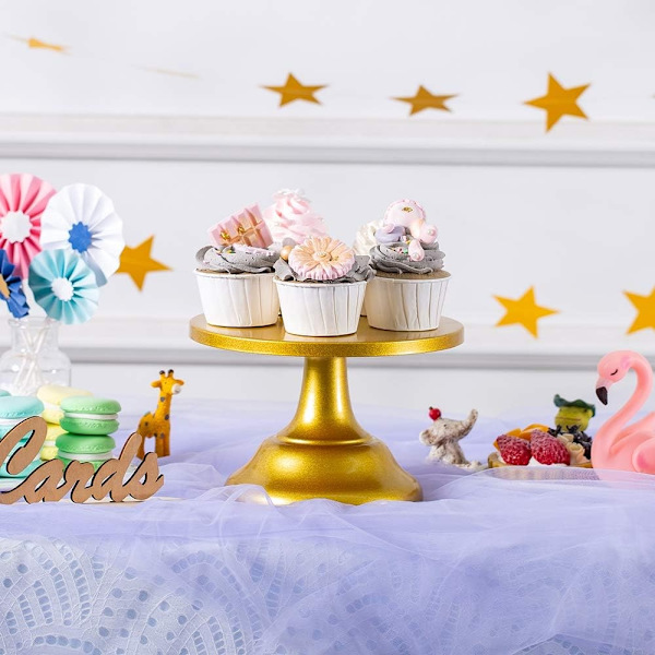 Guld kakställ Bröllop Dessert Cupcakes 20cm Rund Kakställ Eftermiddagste Födelsedagsfest Bröllop