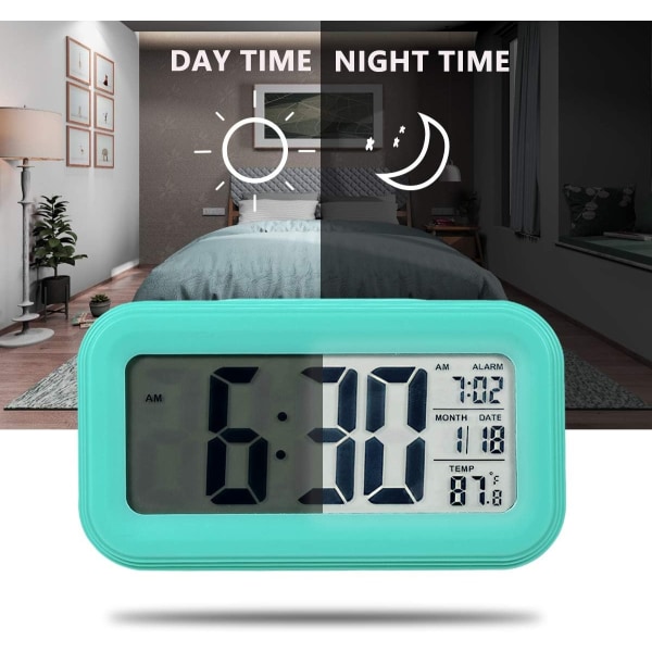 2025 Ny Batteridriven Digital Väckarklocka för Sovrum, LCD-Display Sängklocka med Snooze
