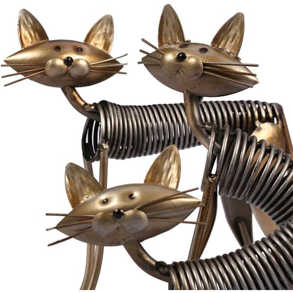 Katt metallskulptur handgjord prydnad modern stil kreativt dekorativt element hem prydnad dekorat