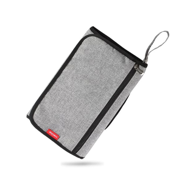 Portable Three-in-One Diaper Waterproof Pad Multifunctional Changing Table, Storage Bag - Grey grey 33.5X21X1cm