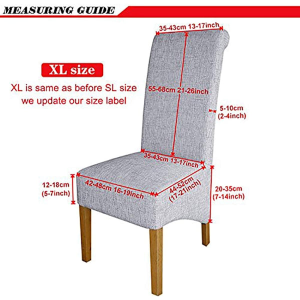 Stort stretch Jacquard matstolsöverdrag (svart, 2 stycken)