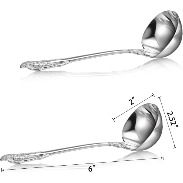 2025 Nytt 2-pack 304 Rostfritt Stål Såsslev Metall Slev Sked Kök Serveringsslev för Kök