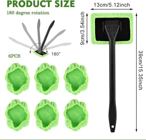 Car Windshield Cleaning Tool, Reusable Car Interior Cleaning Cloths, Wash Brushes