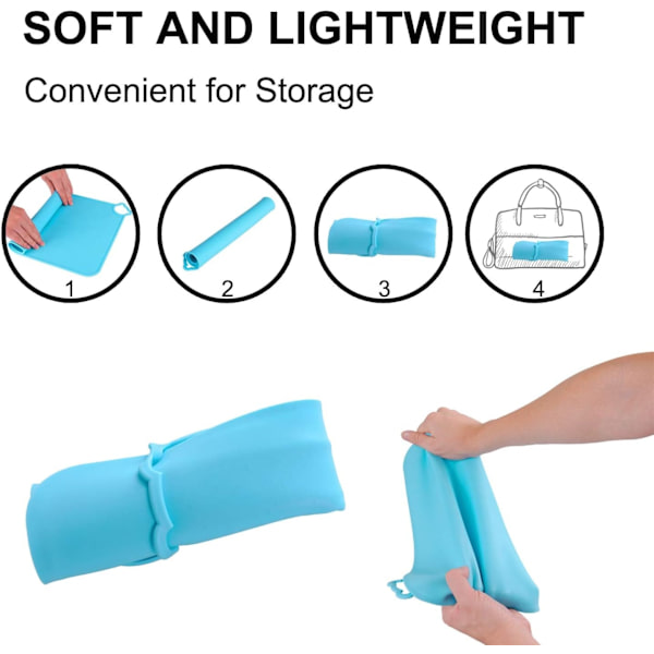 Barn Silikon Underlägg, Diskmaskin Säkra Skrivbordsunderlägg, Småbarn Bärbar Matta Reseset 2-pack (Grön