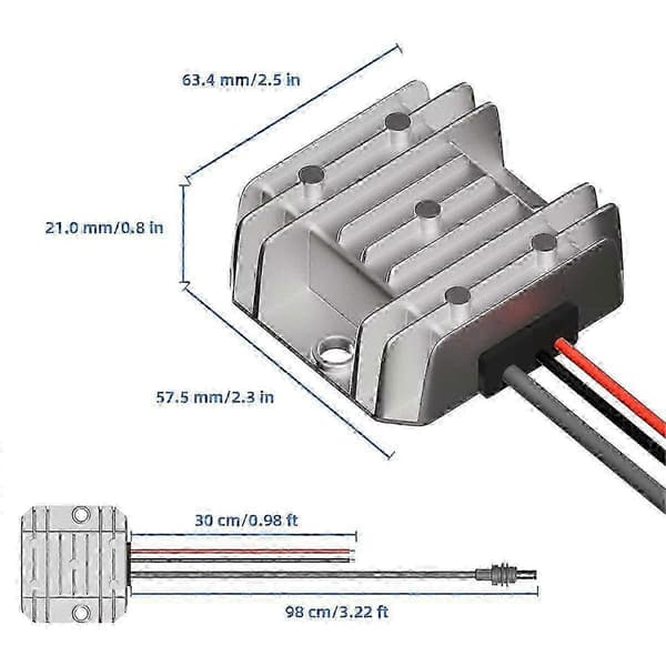 Starlink Mini 12V/24V til 30V 3.5A Step Up-omformer med DC-kabel