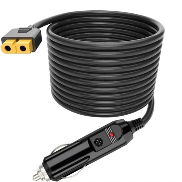 12AWG bil cigarettænder til XT60 adapterkabel til ALLPOWERS R600 R1500 R2500 S2000 Pro Ecoflow Delta / River An, sort black