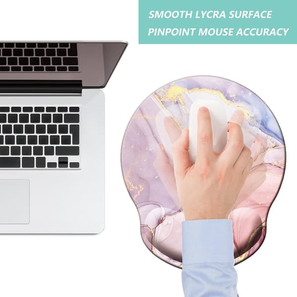 Musematte med håndleddsstøtte, ergonomisk musematte med håndleddsstøtte i minneskum, sklisikker gummibase spillmusematte for hjemmet
