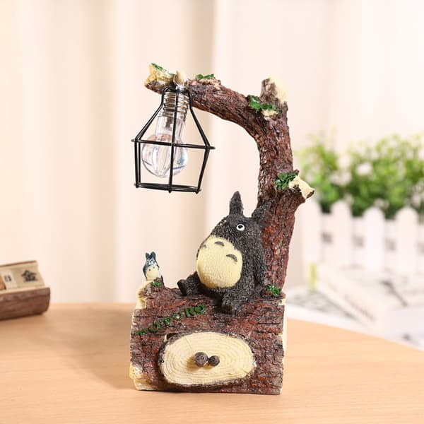 2 stk. trehus Totoro liten nattlampe B