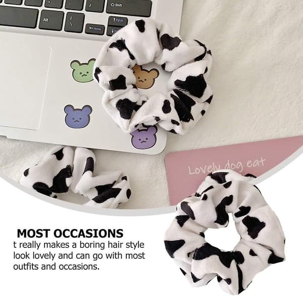5-pack Ko Leopard Mönster Stretch Hårband Dam Ponytail Hårband