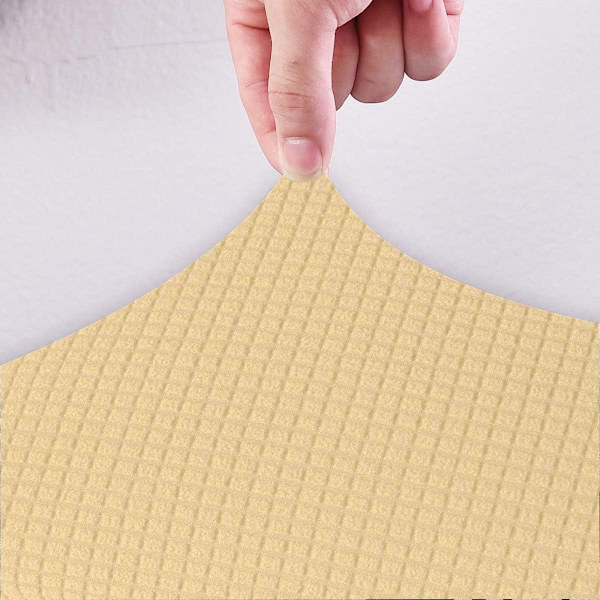 Stor stretch Jacquard matstolöverdrag (Beige, 2 stycken)