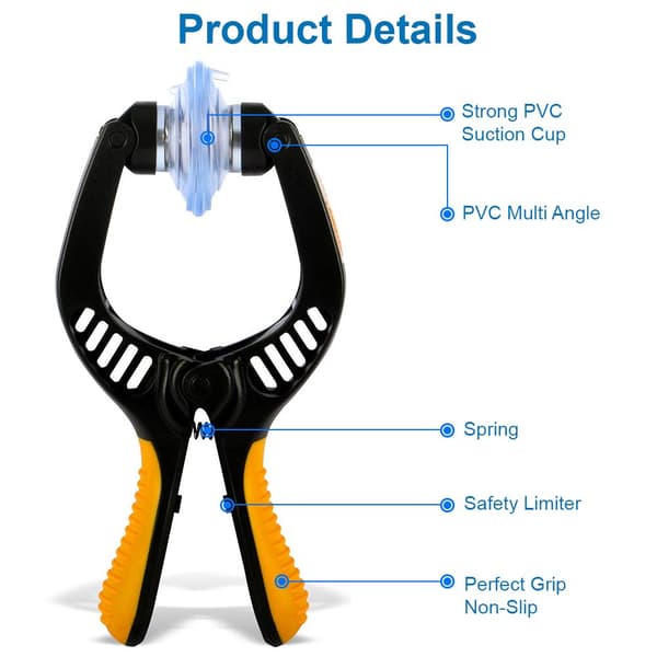 Screen Opening Tool/Pliers Repair Tool Suction Cup Compatible with Various Tables and Smartphones (Orange)