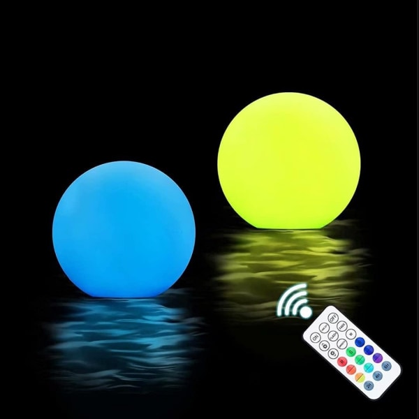 Flytande poollampor, 16 färger LED Glow Pool Ball Lights med fjärrkontroll, vattentät upplyst pool