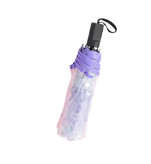 Transparent paraply hopfällbart paraply student soligt paraply litet fräscht