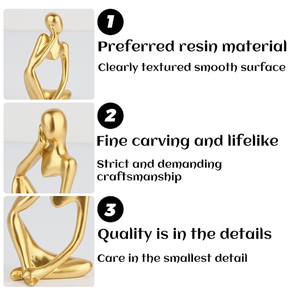 Modern Thinker Resin Statues, 2 Pieces Abstract Thinker Statue, Resin Thinker Abstract Sculpture