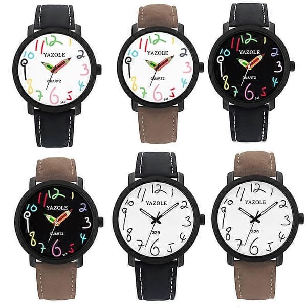 YAZOLE Personalized Arabic Numeral Dial Student Quartz Children's Watch