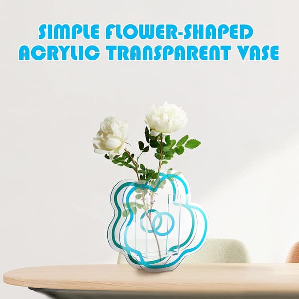 Akryl molnformad blomvas sminkborste pennhållare elegant modern samtida design vas