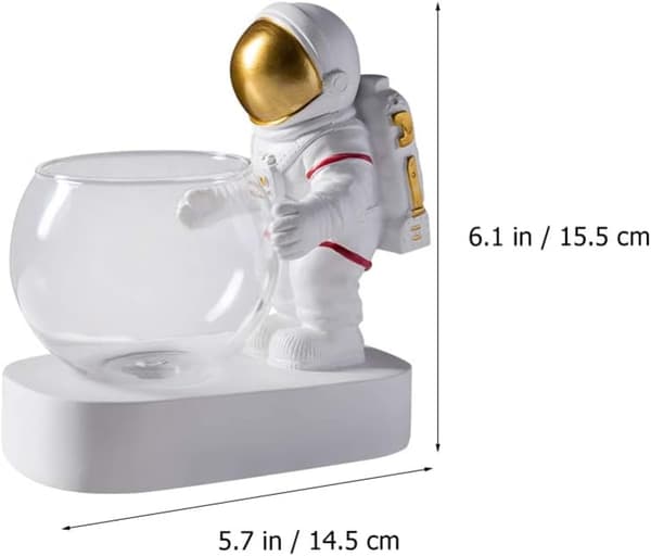 Astronautformade vaser Hydroponics Glasvaser Växtglasbehållare Transparenta vaser med lampor