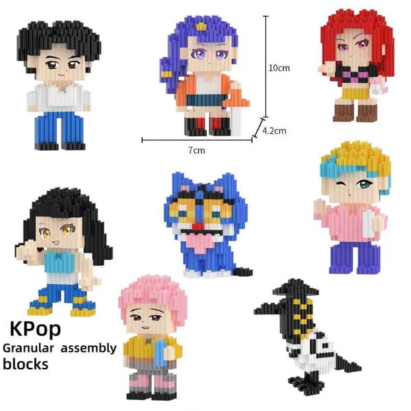 KPOP Demon Hunters Plush Small Particle Building Block Toy Derpy