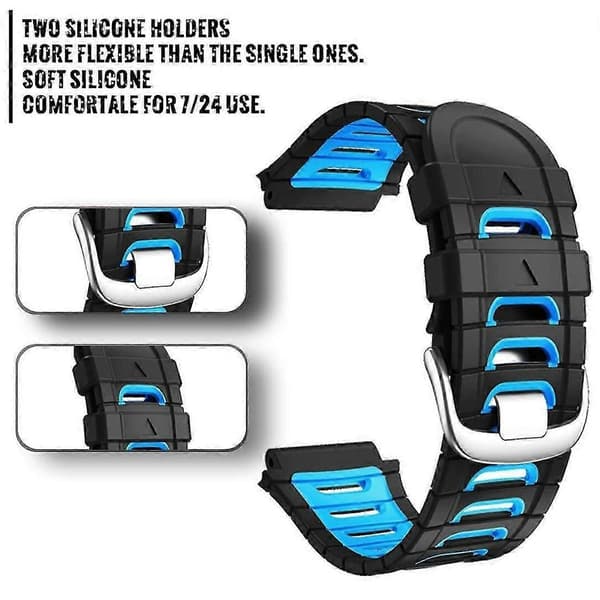 Sort og blåt erstatningsarmbånd med professionelt DualTone-design til Garmin Forerunner 920XT-rem