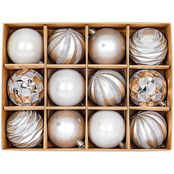 Julgranskulor Julgranskulor Set 6Cm12Pcs Plast Jul Plätering Boll Julgran Liten Hänge Silver