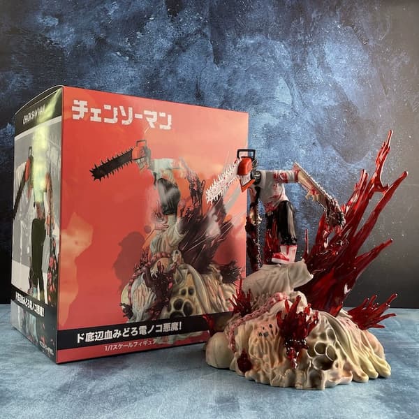 26 cm motorsag mann elektrisk sub demon jeger plaststatue figur figur figur boks sett figur