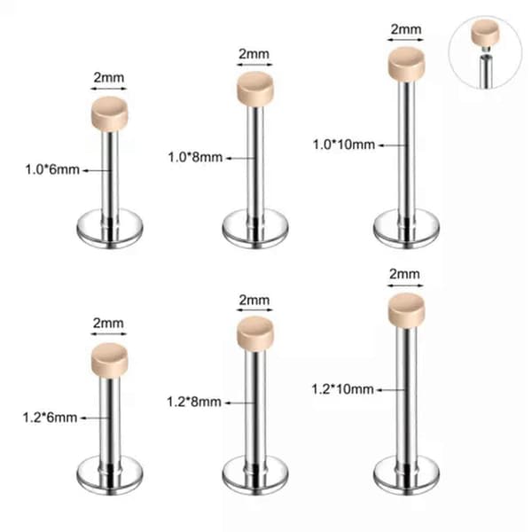 1 pc Titanium Lip Ring Flesh Invisible Labret Stud Medusa Helix Tragus Piercing-Style 5-