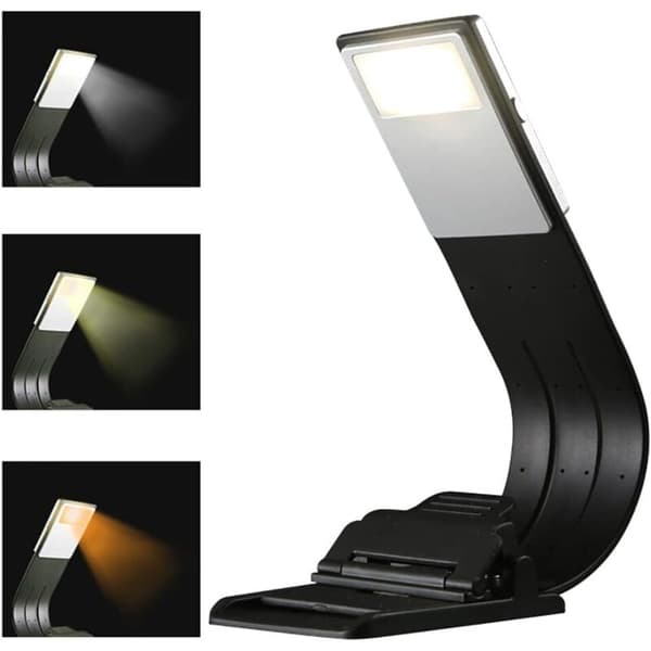 Leselys, LED-leselys, 3 farger, boklys, leselys for sengetid, fleksibel skrivebordslampe, perfekt lesing, LED-lampe