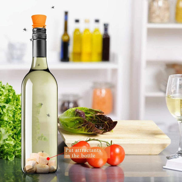 Fruktsflugefälla, 4-pack kök fruktsflugefälla inomhus utomhus fruktsflugefälla silikon fruktsflugefälla