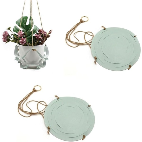 Läderhängande blomkruka - För inomhus och utomhus - 31 cm / 15 cm - Himmelblå