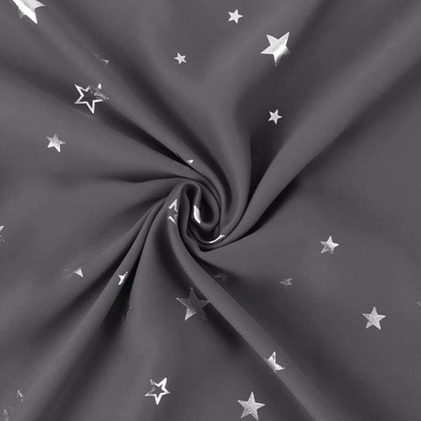 Deco sovrums gardiner - Silver Star Pattern termisk isolering mörkläggningsdraperier